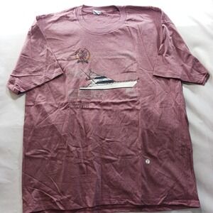 Vintage Cal Cru Mens XXL San Francisco Yacht Cruiser Graphic T-Shirt Maroon USA